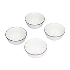 4PCS 6in Soup Bowl White Ceramic Noodle Bowl Eco Friendly Rice Bowl for Kitchen Restaurant
