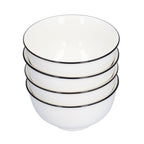 4PCS 6in Soup Bowl White Ceramic Noodle Bowl Eco Friendly Rice Bowl for Kitchen Restaurant