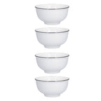 4PCS 6in Soup Bowl White Ceramic Noodle Bowl Eco Friendly Rice Bowl for Kitchen Restaurant