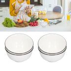 4PCS 6in Soup Bowl White Ceramic Noodle Bowl Eco Friendly Rice Bowl for Kitchen Restaurant