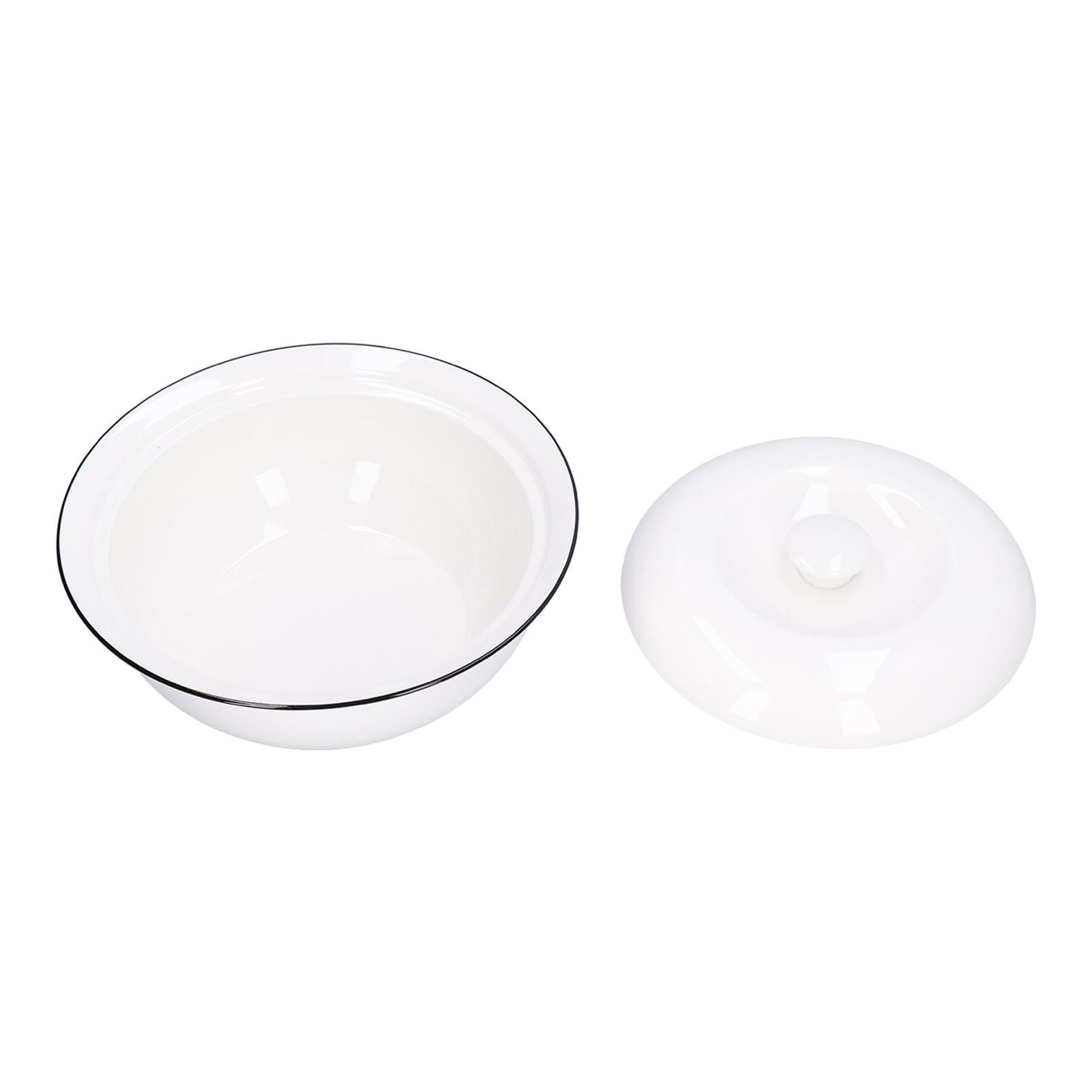 9in Soup Bowl with Lid Large Capacity 1500ml Stew Bowl Harmless White Ceramic Kitchen Bowl Main image