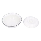 9in Soup Bowl with Lid Large Capacity 1500ml Stew Bowl Harmless White Ceramic Kitchen Bowl