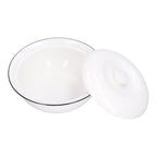 9in Soup Bowl with Lid Large Capacity 1500ml Stew Bowl Harmless White Ceramic Kitchen Bowl