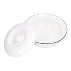 9in Soup Bowl with Lid Large Capacity 1500ml Stew Bowl Harmless White Ceramic Kitchen Bowl