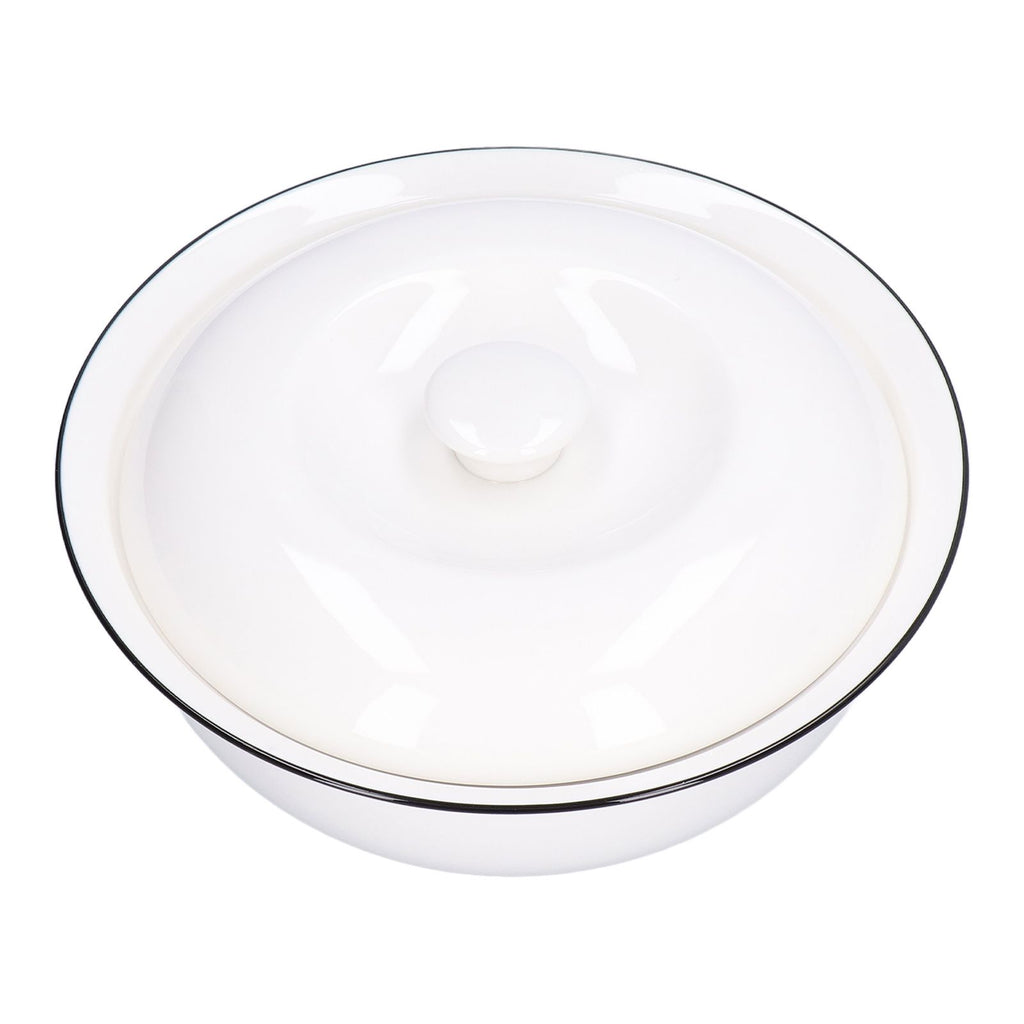 9in Soup Bowl with Lid Large Capacity 1500ml Stew Bowl Harmless White Ceramic Kitchen Bowl