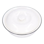 9in Soup Bowl with Lid Large Capacity 1500ml Stew Bowl Harmless White Ceramic Kitchen Bowl
