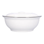 9in Soup Bowl with Lid Large Capacity 1500ml Stew Bowl Harmless White Ceramic Kitchen Bowl