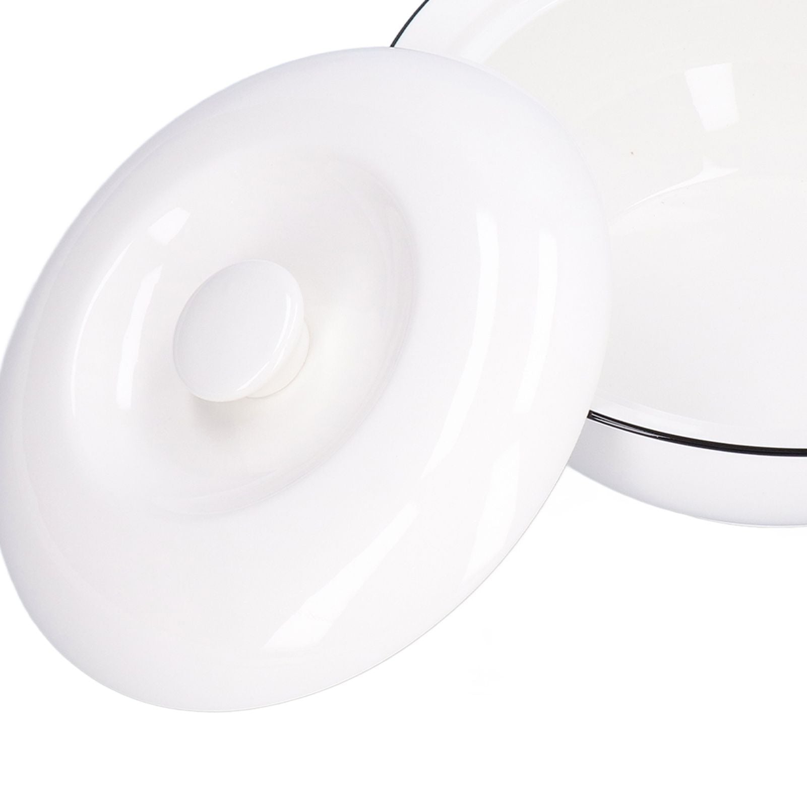 9in Soup Bowl with Lid Large Capacity 1500ml Stew Bowl Harmless White Ceramic Kitchen Bowl