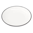 4Pcs Ceramic Dinner Plates Set Black Line Tableware 8 Inch Round Plate for Salads Steak Plate