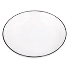 4Pcs Ceramic Dinner Plates Set Black Line Tableware 8 Inch Round Plate for Salads Steak Plate