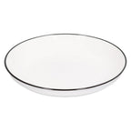 4Pcs Ceramic Dinner Plates Set Black Line Tableware 8 Inch Round Plate for Salads Steak Plate