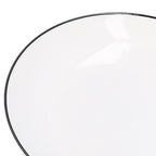 4Pcs Ceramic Dinner Plates Set Black Line Tableware 8 Inch Round Plate for Salads Steak Plate