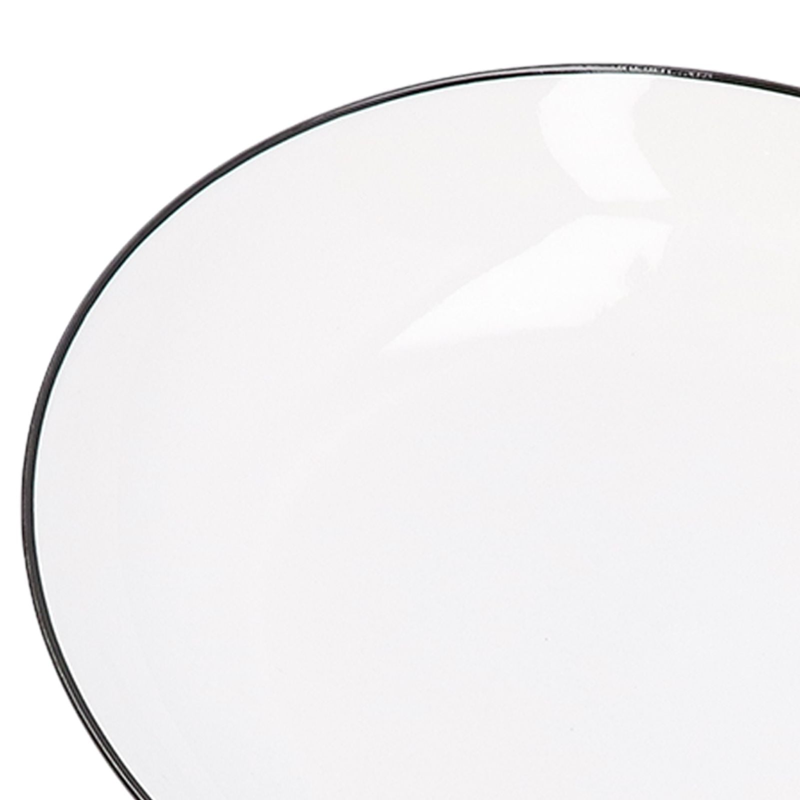 4Pcs Ceramic Dinner Plates Set Black Line Tableware 8 Inch Round Plate for Salads Steak Plate