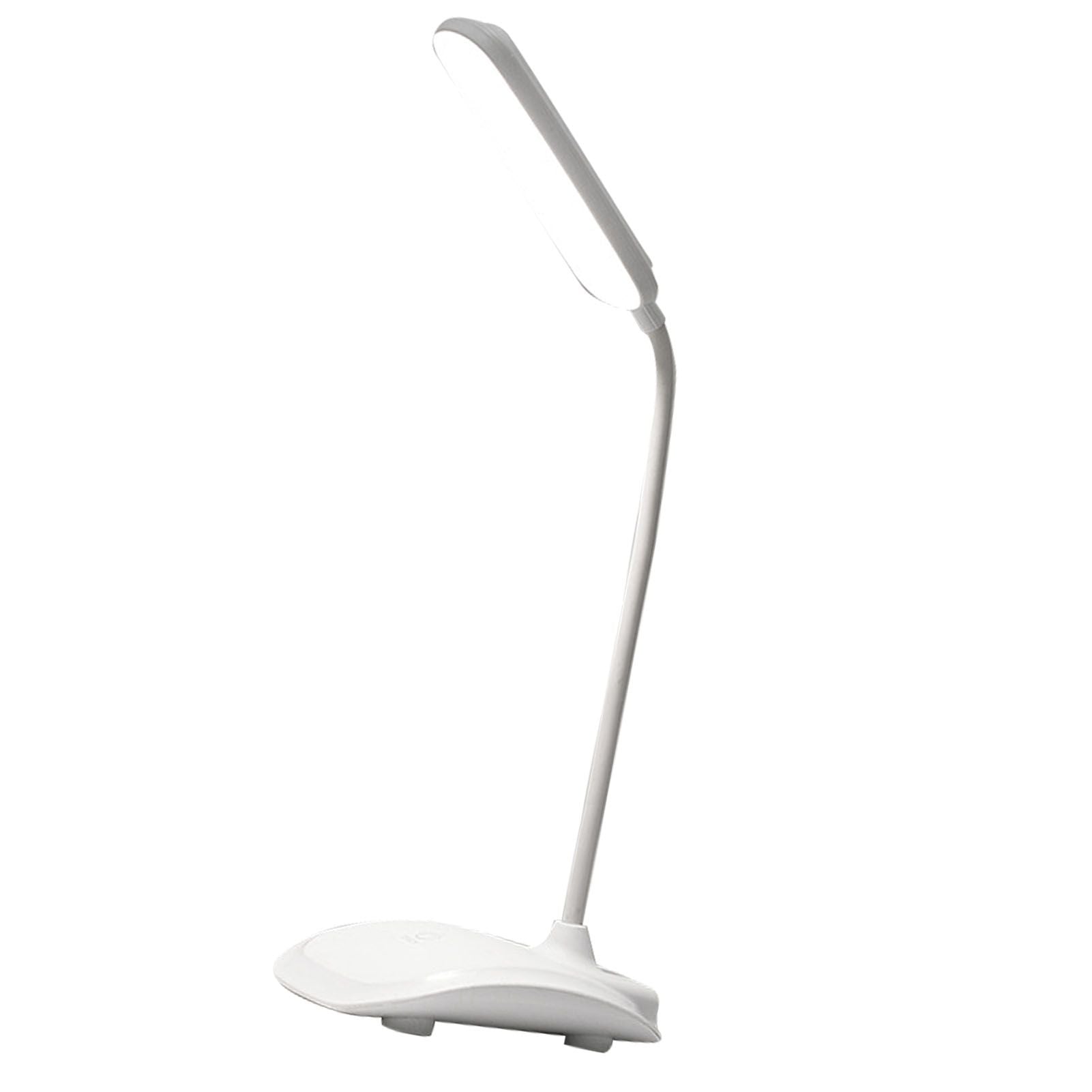 LED Desk Lamp Touch Control Three Level Color Temperature Stepless Dimming USB Charging Table Lamp White