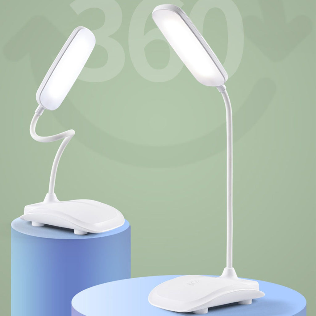 LED Desk Lamp Touch Control Three Level Color Temperature Stepless Dimming USB Charging Table Lamp White