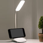 LED Desk Lamp Touch Control Three Level Color Temperature Stepless Dimming USB Charging Table Lamp White