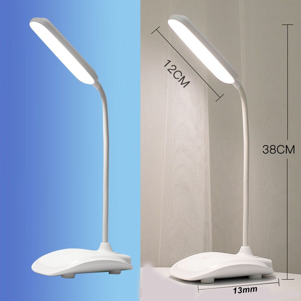 LED Desk Lamp Touch Control Three Level Color Temperature Stepless Dimming USB Charging Table Lamp White