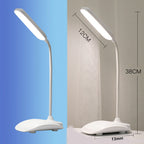 LED Desk Lamp Touch Control Three Level Color Temperature Stepless Dimming USB Charging Table Lamp White