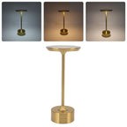 Cordless Table Lamp Rechargeable 2000mAh 3 Levels Brightness Portable USB C LED Metal Bedside Lamp Gold