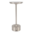Cordless Table Lamp Rechargeable 2000mAh 3 Levels Brightness Portable USB C LED Metal Bedside Lamp Silver