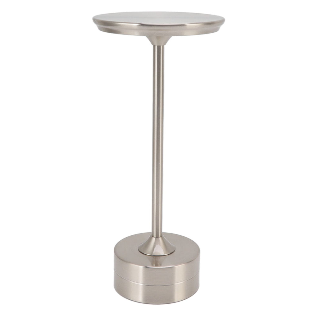 Cordless Table Lamp Rechargeable 2000mAh 3 Levels Brightness Portable USB C LED Metal Bedside Lamp Silver
