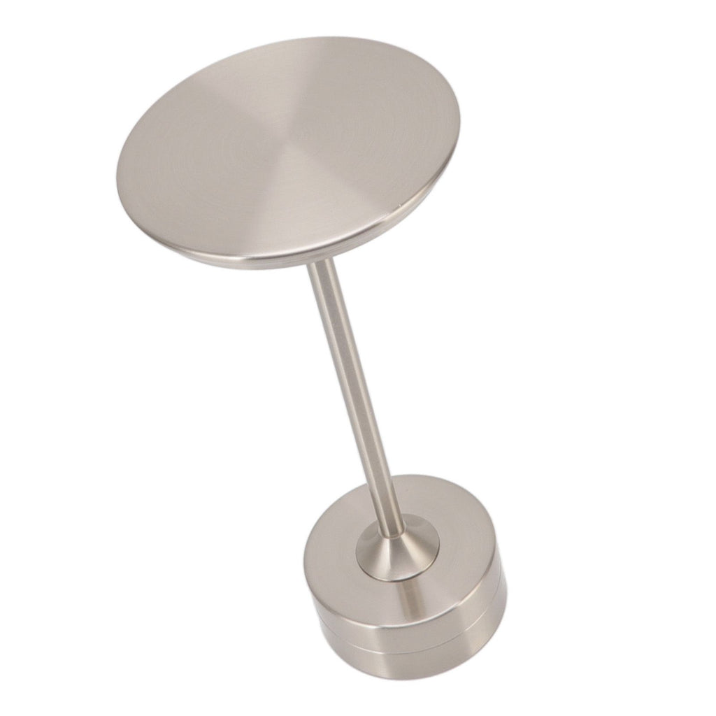 Cordless Table Lamp Rechargeable 2000mAh 3 Levels Brightness Portable USB C LED Metal Bedside Lamp Silver
