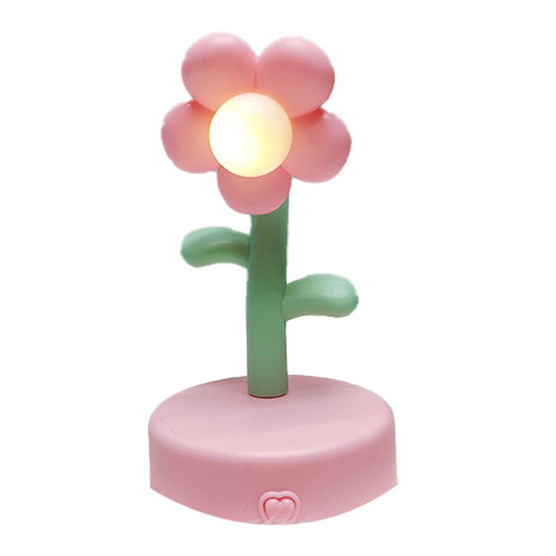 Table Lamp Cute Flower Night Light Portable Desk Lamp Decorative for Office Dorm Decor Pink Main image