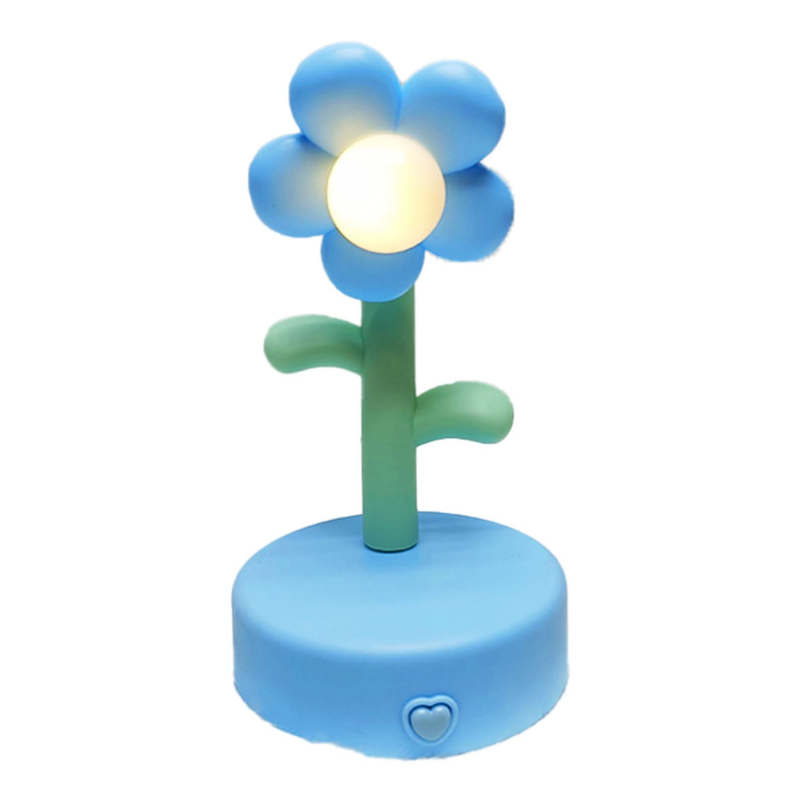 Table Lamp Cute Flower Night Light Portable Desk Lamp Decorative for Office Dorm Decor Blue Main image