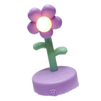 Table Lamp Cute Flower Night Light Portable Desk Lamp Decorative for Office Dorm Decor Purple