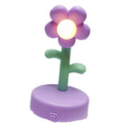 Table Lamp Cute Flower Night Light Portable Desk Lamp Decorative for Office Dorm Decor Purple