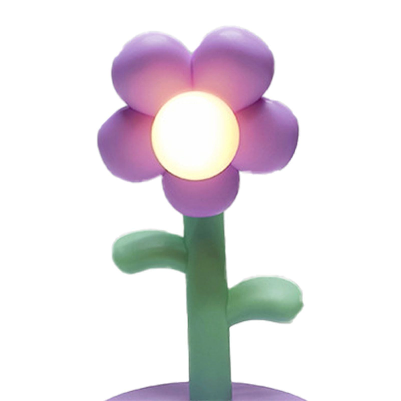 Table Lamp Cute Flower Night Light Portable Desk Lamp Decorative for Office Dorm Decor Purple