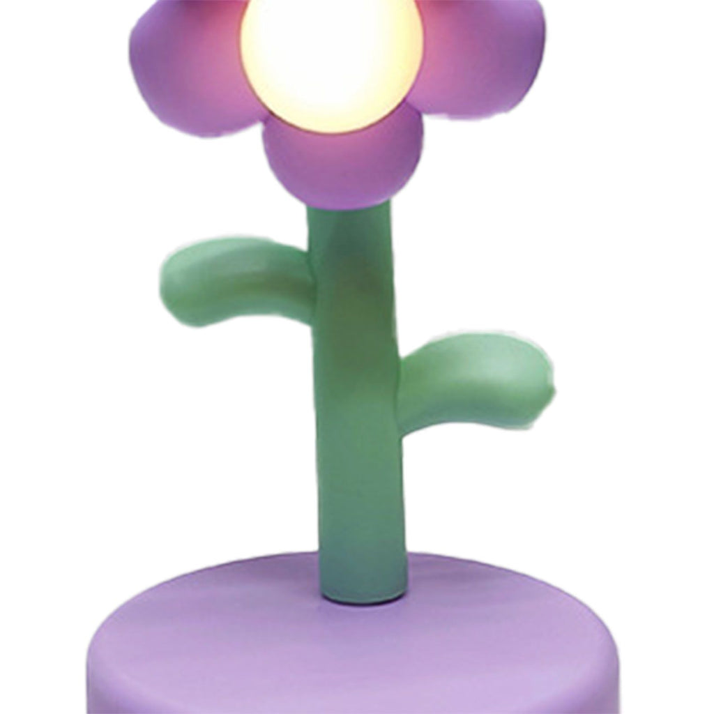 Table Lamp Cute Flower Night Light Portable Desk Lamp Decorative for Office Dorm Decor Purple