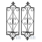 2pcs Wall Sconce Candle Holder Hanging Iron Wall Candle Sconce Holder Wall Decorations for Living Room Dining Room
