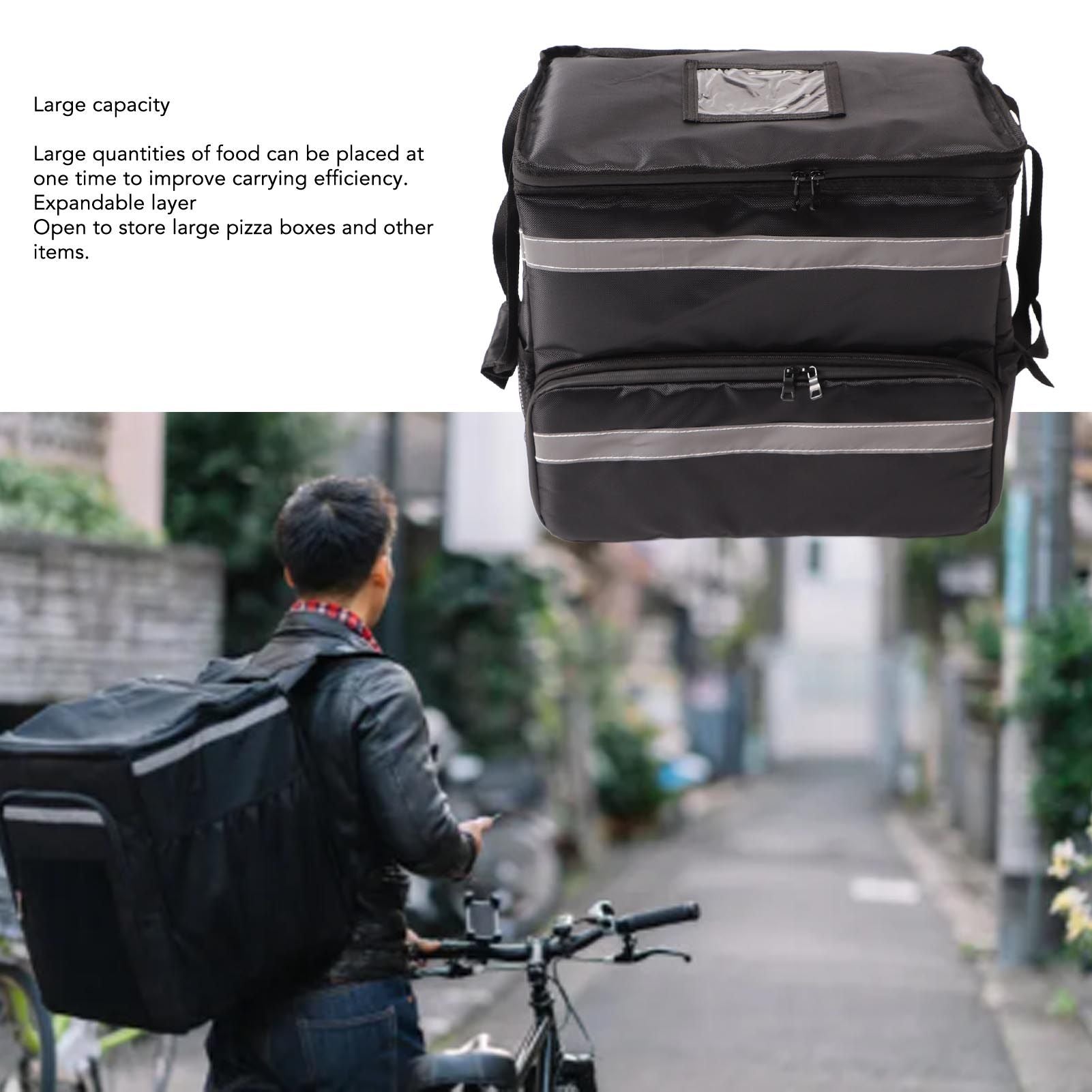 50L Insulated Pizza Delivery Backpack Take Out Food Delivery Thermal Backpack with Expandable Layer for Camping Travel