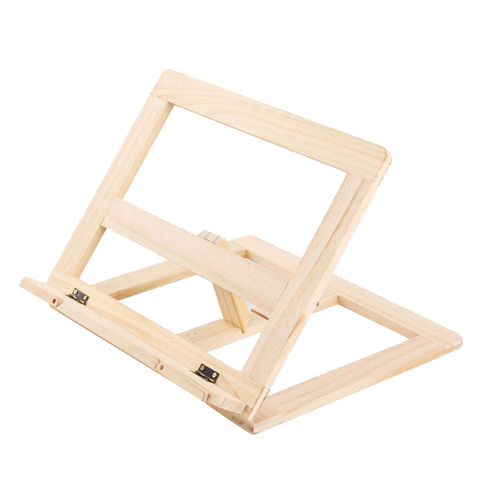 Wooden Book Stand Adjustable Book Holder Reading Stand Recipe Cookbook Holder for Kid Adult Home Wooden Clip Main image