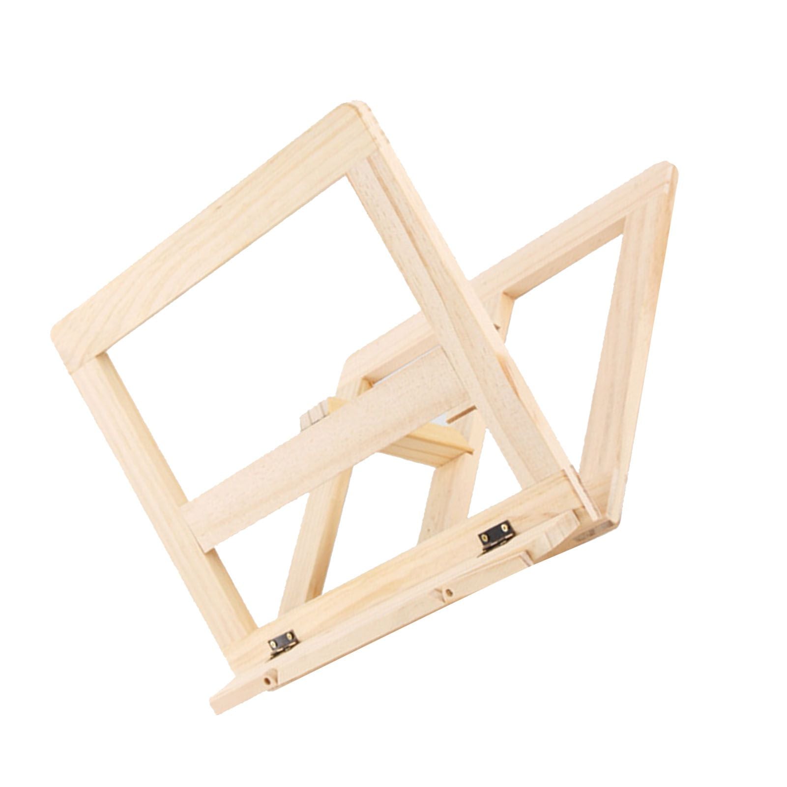 Wooden Book Stand Adjustable Book Holder Reading Stand Recipe Cookbook Holder for Kid Adult Home Wooden Clip