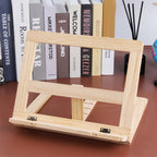 Wooden Book Stand Adjustable Book Holder Reading Stand Recipe Cookbook Holder for Kid Adult Home Wooden Clip