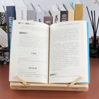 Wooden Book Stand Adjustable Book Holder Reading Stand Recipe Cookbook Holder for Kid Adult Home Wooden Clip