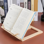 Wooden Book Stand Adjustable Book Holder Reading Stand Recipe Cookbook Holder for Kid Adult Home Wooden Clip