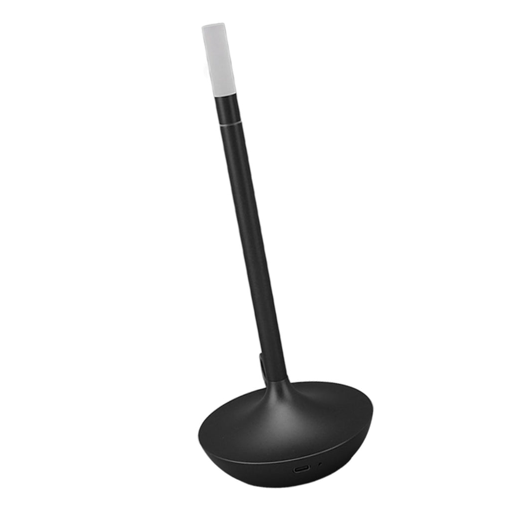 Cordless Table Lamp Innovative Candle Shape 3 Levels Brightness Dimmable Rechargeable LED Desk Lamp Black