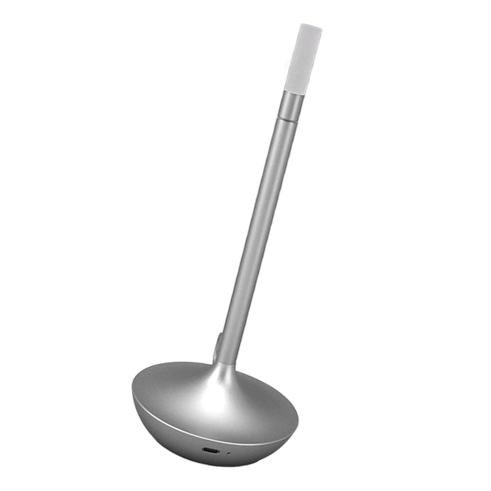 Cordless Table Lamp Innovative Candle Shape 3 Levels Brightness Dimmable Rechargeable LED Desk Lamp Silver