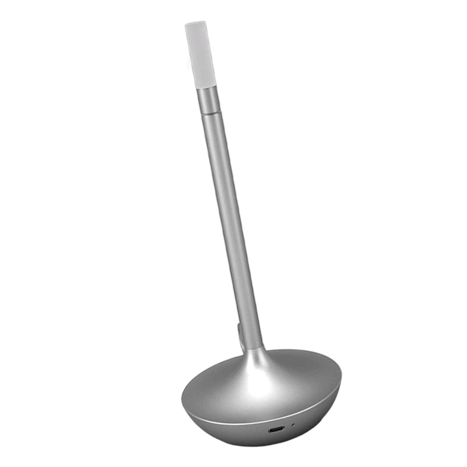 Cordless Table Lamp Innovative Candle Shape 3 Levels Brightness Dimmable Rechargeable LED Desk Lamp Silver