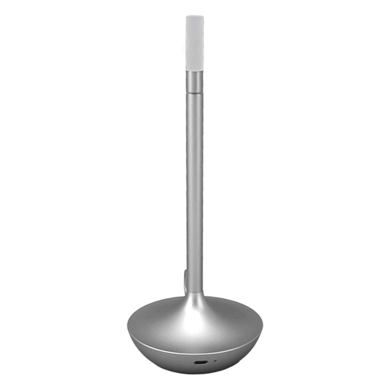 Cordless Table Lamp Innovative Candle Shape 3 Levels Brightness Dimmable Rechargeable LED Desk Lamp Silver