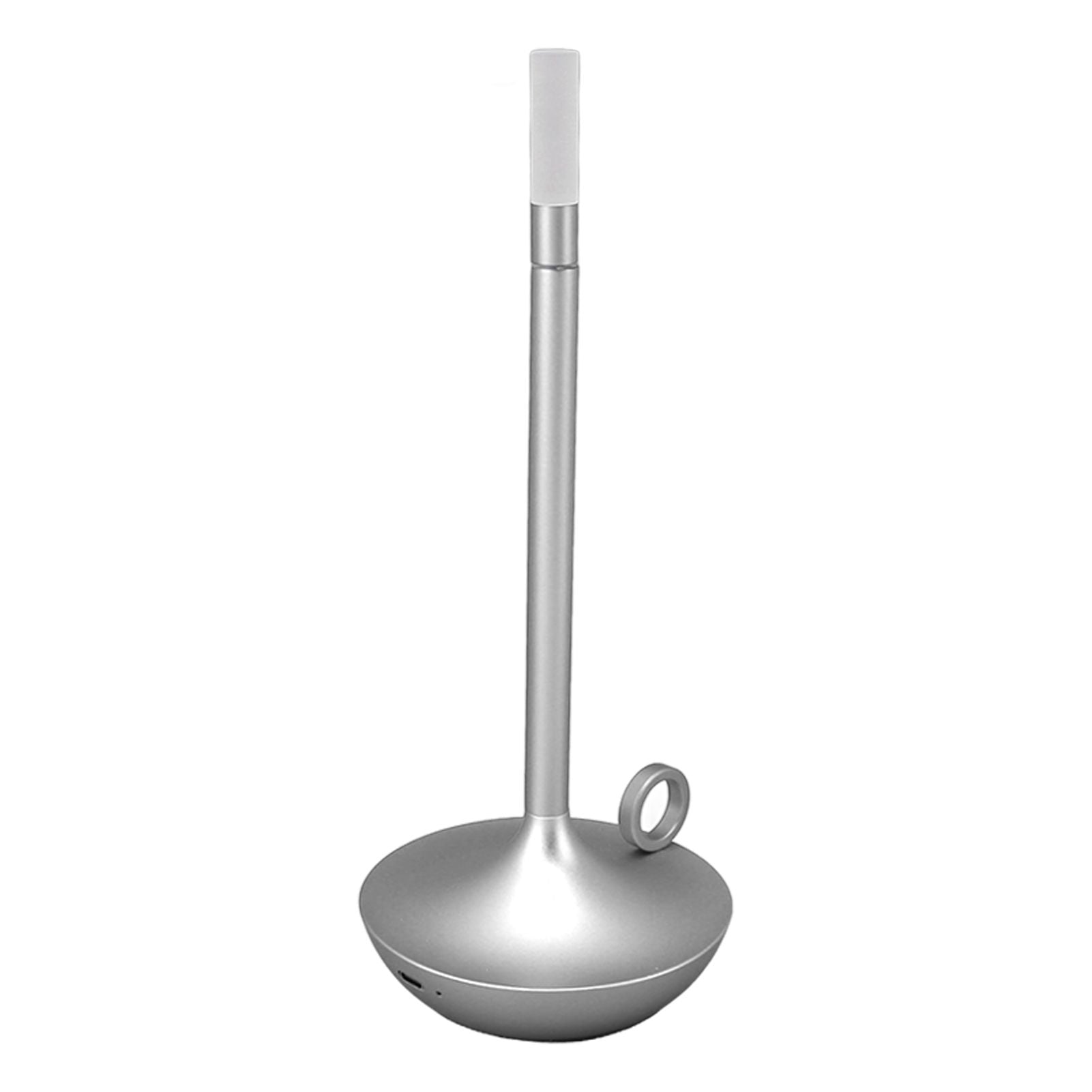 Cordless Table Lamp Innovative Candle Shape 3 Levels Brightness Dimmable Rechargeable LED Desk Lamp Silver