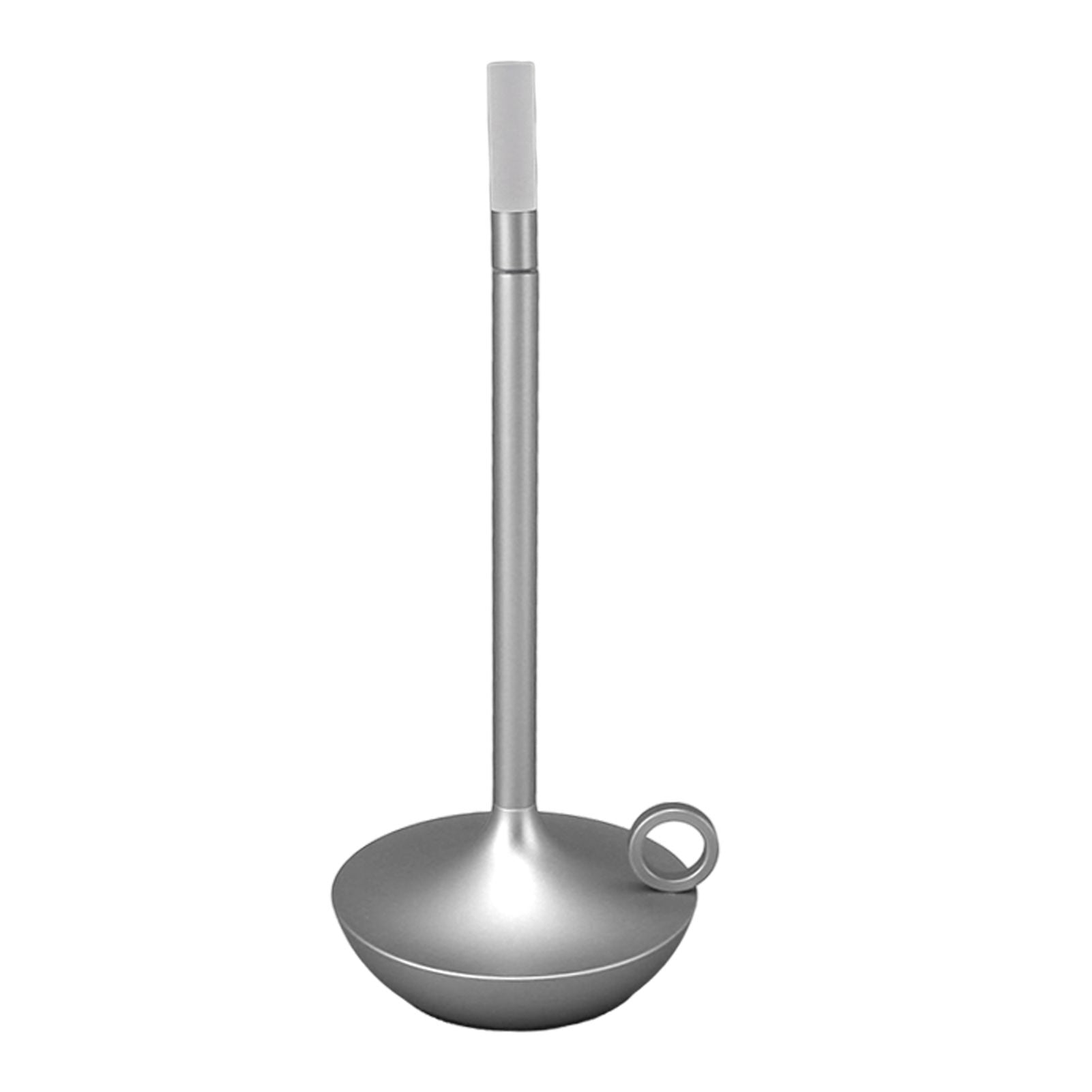 Cordless Table Lamp Innovative Candle Shape 3 Levels Brightness Dimmable Rechargeable LED Desk Lamp Silver