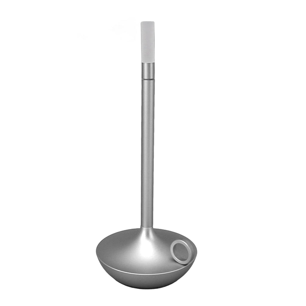 Cordless Table Lamp Innovative Candle Shape 3 Levels Brightness Dimmable Rechargeable LED Desk Lamp Silver