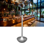 Cordless Table Lamp Innovative Candle Shape 3 Levels Brightness Dimmable Rechargeable LED Desk Lamp Silver