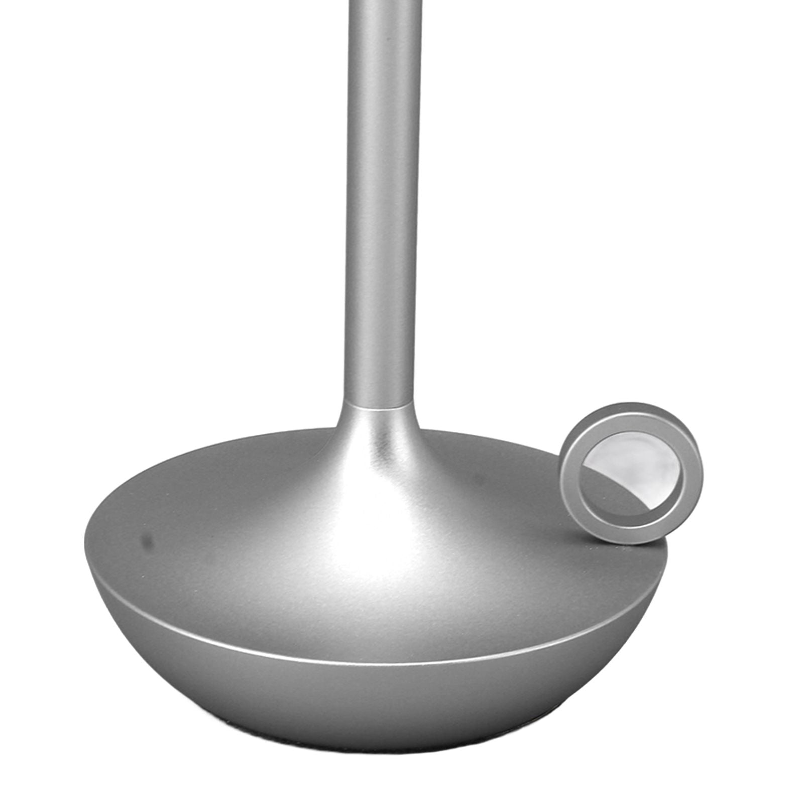 Cordless Table Lamp Innovative Candle Shape 3 Levels Brightness Dimmable Rechargeable LED Desk Lamp Silver
