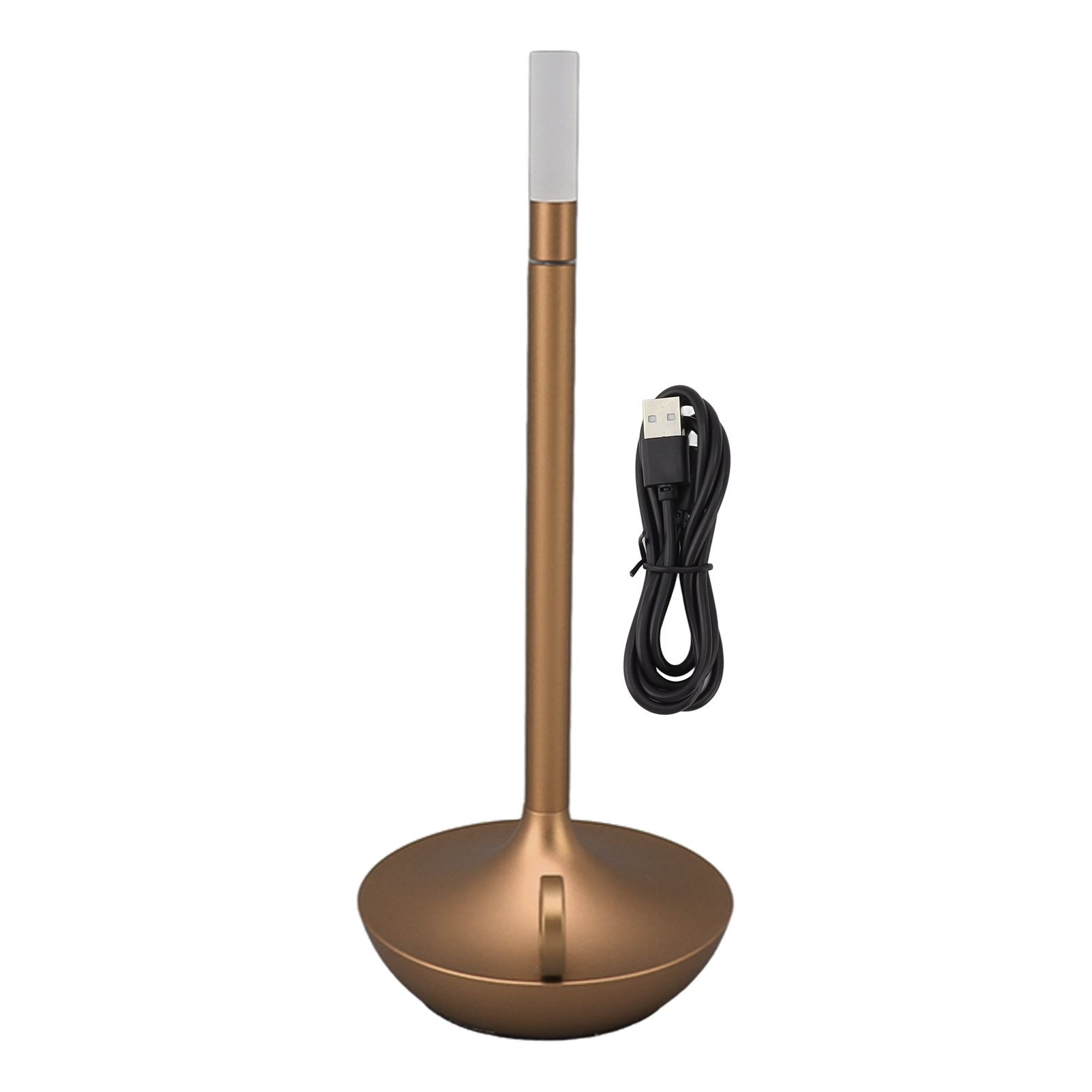 Cordless Table Lamp Innovative Candle Shape 3 Levels Brightness Dimmable Rechargeable LED Desk Lamp Gold Main image