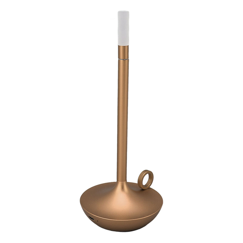 Cordless Table Lamp Innovative Candle Shape 3 Levels Brightness Dimmable Rechargeable LED Desk Lamp Gold